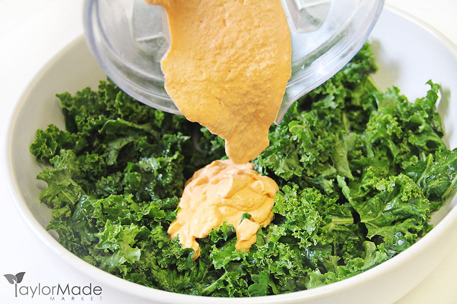 kale with cheese sauce