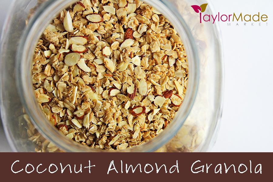 Jar of almond oatmeal