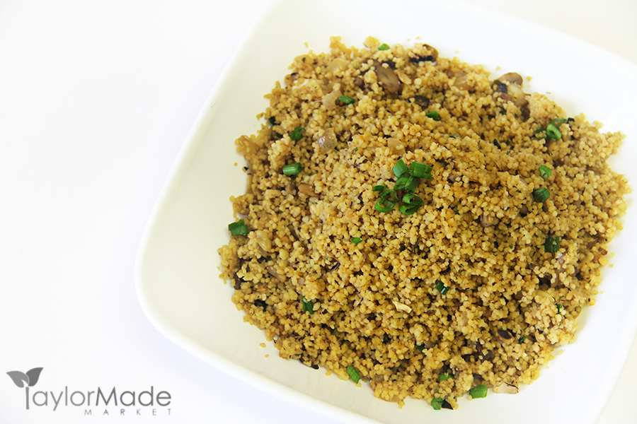 couscous mushrooms and onions bowl @taylormademarket.com