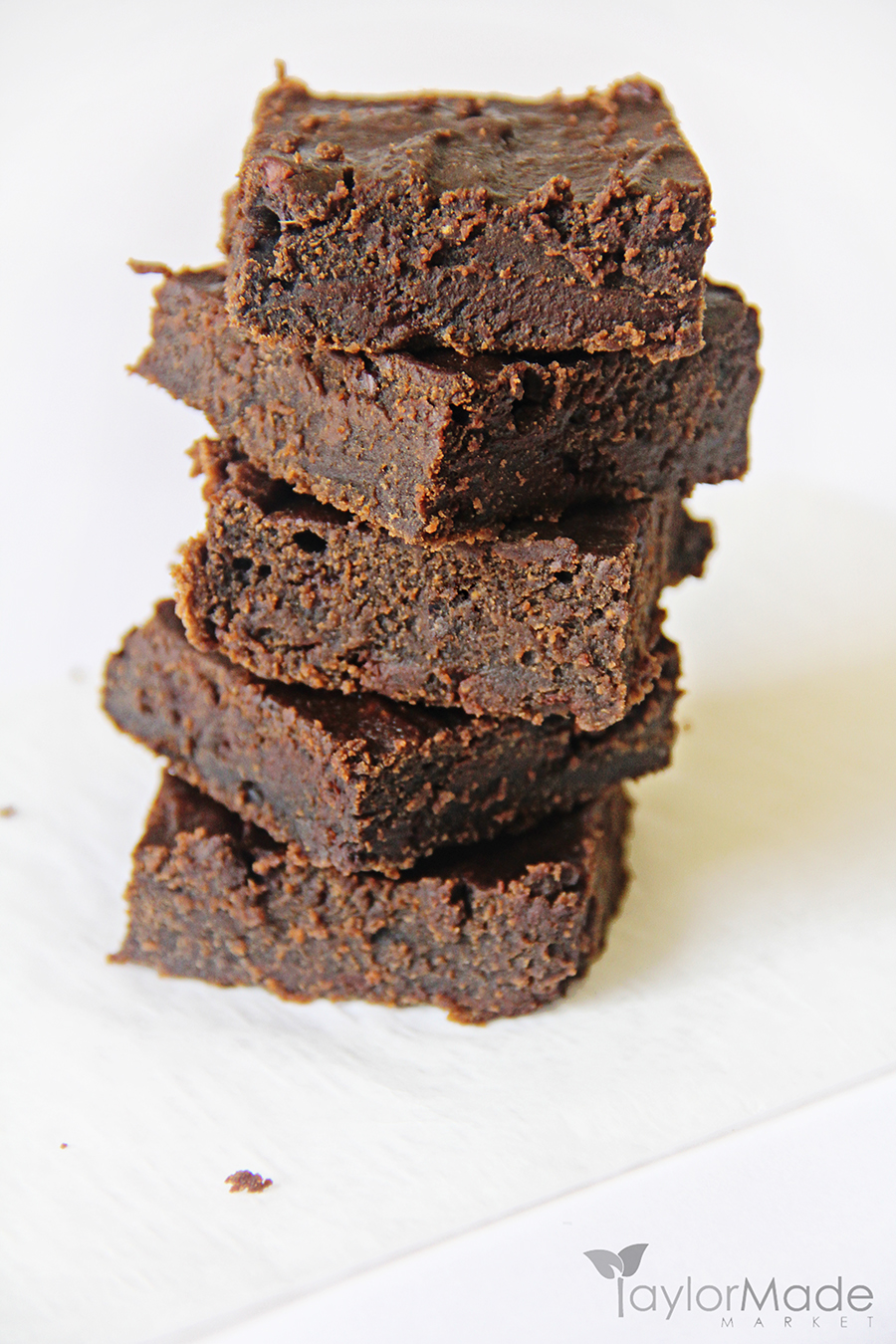 2 ingredient brownies stack vertical