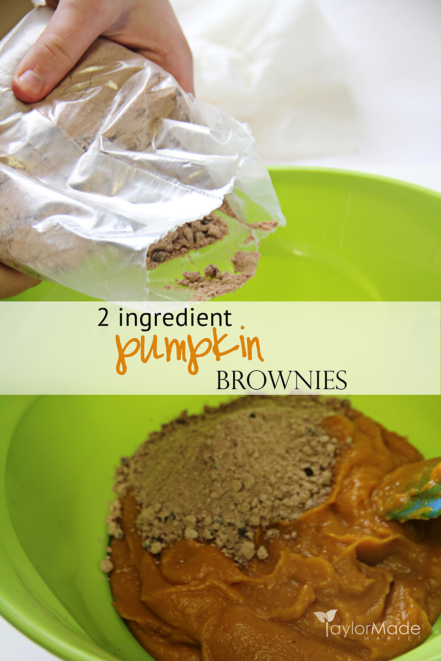 2 ingredient pumpkin brownies vertical