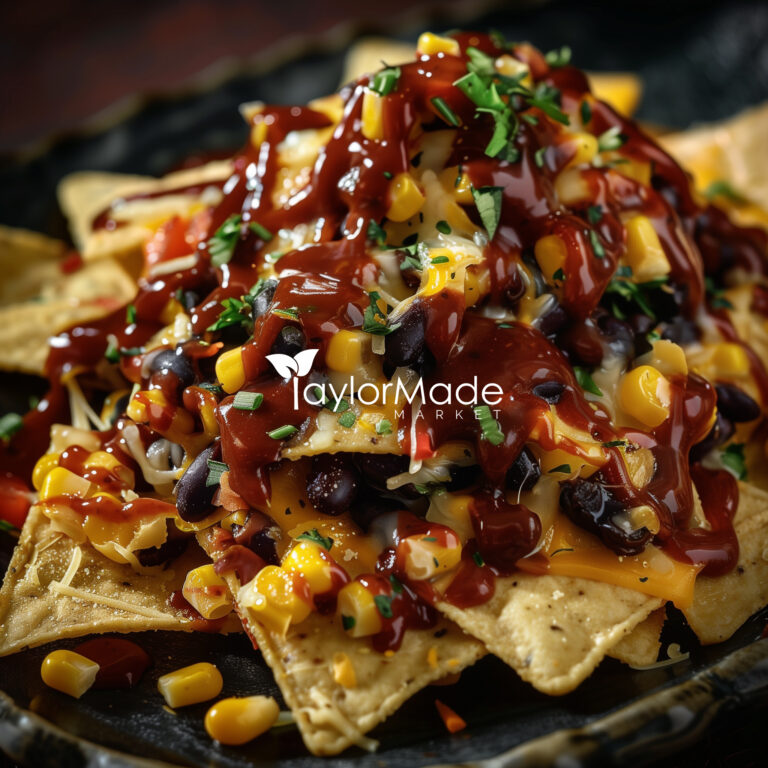 BBQ Black Bean, Corn & Cheddar Nachos