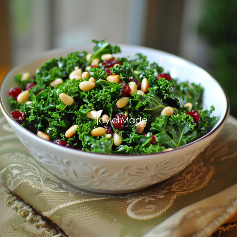 Kale, Pine nuts & cranberries