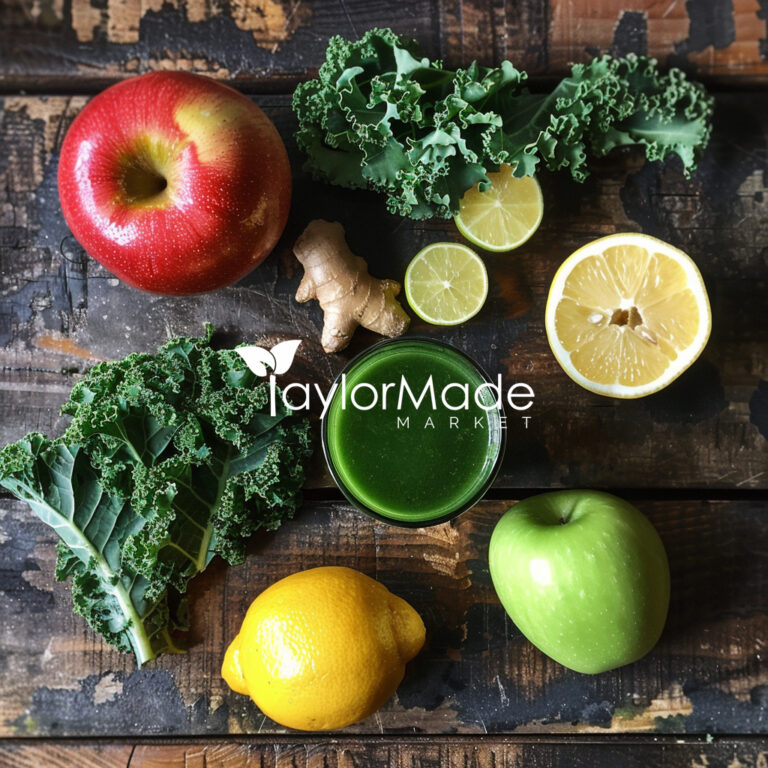 Green Juice – Kale, apple, lemon, lime, ginger